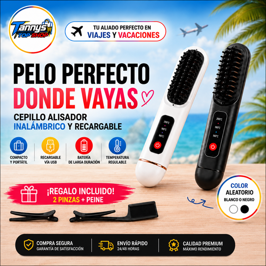 Cepillo alisador de pelo inalámbrico